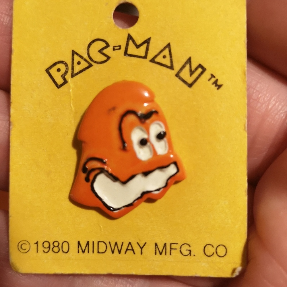 Vintage 1980 Pac-man orange ghost